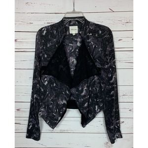 Silence + Noise Urban Outfitters Women's M Medium Black Purple 100% SILK Jacket